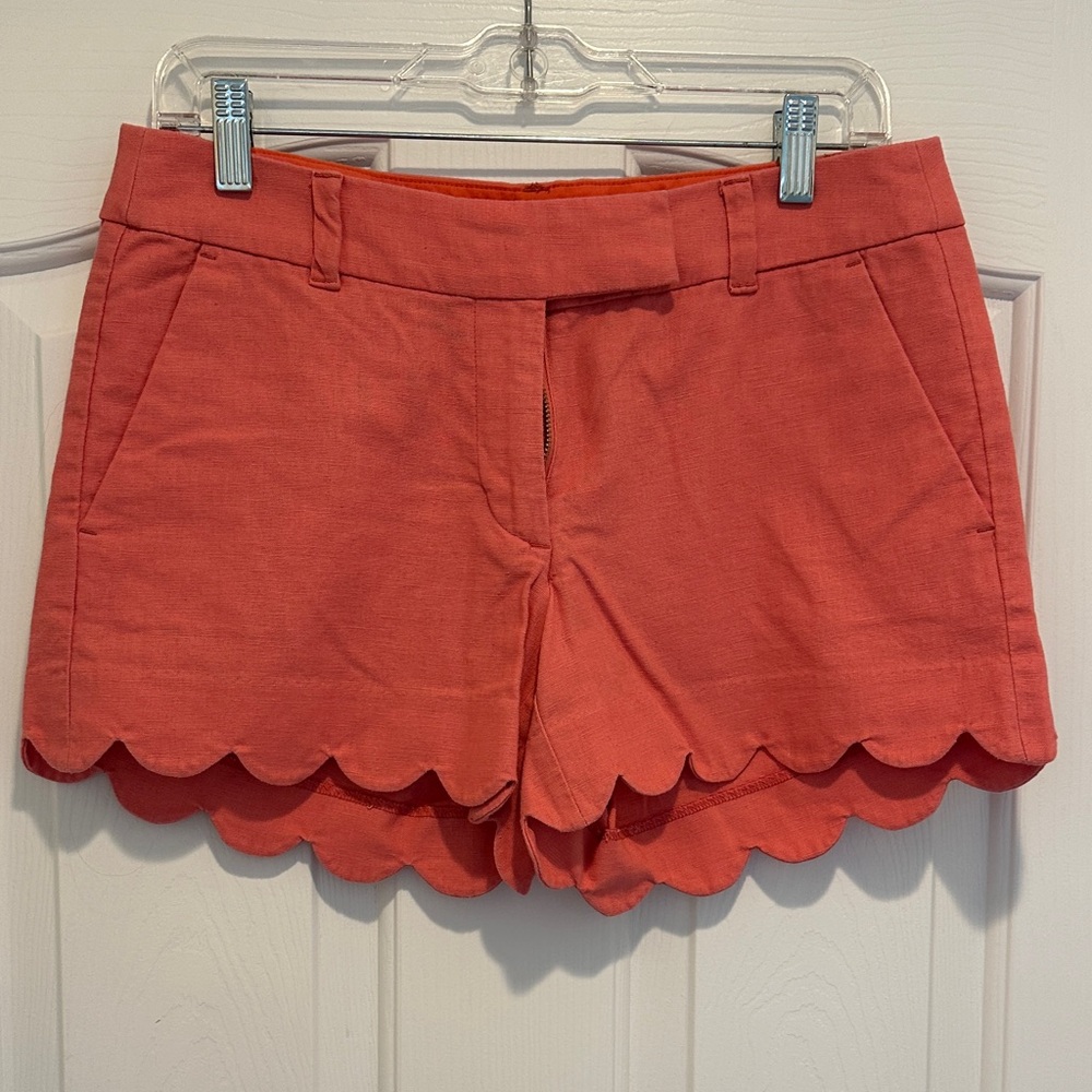 JCrew Scalloped Hem Coral Women's Shorts